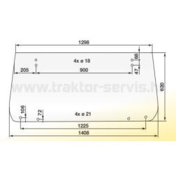 STAKLO ZADNJE ZAKRIVLJENO L1407 CS17 FIAT
